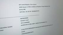 HP mt44 Mobile Thin Client 3PL53AA#ABJ 14型 AMD Ryzen3 PRO 2300U 2GHz メモリ8GB M.2 SSD128GB BIOS確認_画像5