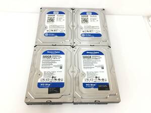 〇【4台セット】Western Digital WD5000AAKX WD5000AZLX 500GB SATA 3.5インチ 消去済 内蔵HDD 動作品