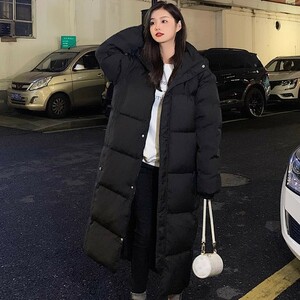 XL size lady's down jacket down coat light put on .. long water-repellent warm down winter coat stylish volume 554M12