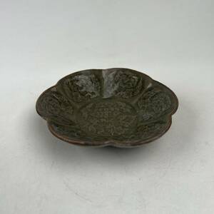 中国 古美術 唐物 青磁 龍泉窯 茶道具 花口 皿