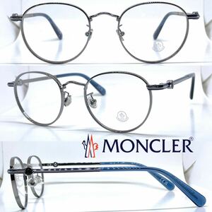 MONCLER モンクレール メガネフレーム ML5204-H 014 ライトグレー SHINY LIGHT RUTHENIUM ルテニウム 眼鏡 メガネ めがね ボストン