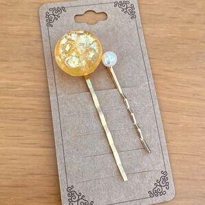 貝 パール ゴールド ピン アクセサリー 髪飾り ダンス ヘアピン ヘアアクセサリー オシャレ ラメ イベント