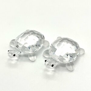 SWAROVSKI スワロフスキー カメ 亀 子亀 トータス ベイビートータス 2個 クリスタル 220960 置物