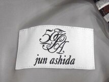 ◆超美品◆jun ashida ジュン アシダ 50th*ロングワンピース*#11*カフス袖*編み込みボタン*ストレッチ素材*グレー/ブラウン系*日本製_画像6