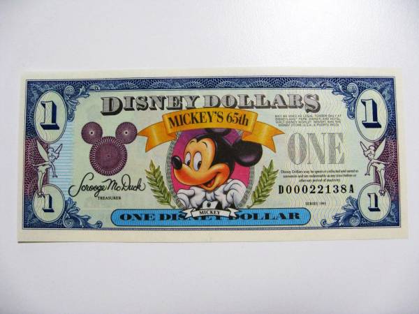 超特価SALE開催！ディズニーダラー セット Disney ダラー ドル 紙幣
