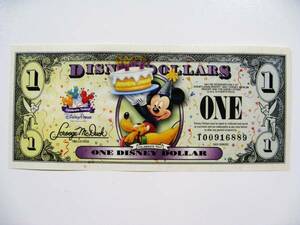 ディズニーダラー　1ドル札　（2009年版） $1 紙幣　ミッキーマウス Disney Dollars