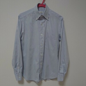★Brioni　ブリオーニ　ボタンダウンシャツ　サイズ 1 (S)　水色　無地　中古美品　クリーニング済　 イタリア製