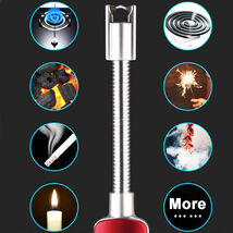 リチャージブル プラズマ電子ライター フレキシブル アークライター 着火ライター USB 充電式 充電コード付属 銀 【全４色】_画像4