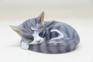 ロイヤルコペンハーゲン ROYAL COPENHAGEN 眠り猫　フィギュリン 陶器置物 