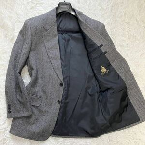 【ほぼ未使用】幻の最高級カシミヤ100%★LANVIN ランバン【繊維の宝石】テーラードジャケット 圧巻美色ヘリンボーン 46R L〜XL相当