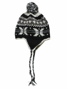 ■☆アジアン衣料　手編みの耳あて付きネパールの帽子（NH-34）