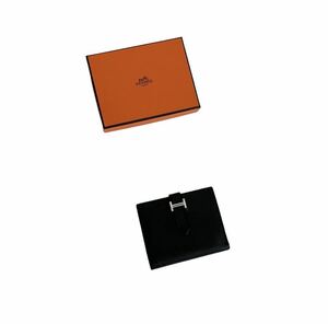 早い者勝ち HERMES エルメス ベアン コンパクト ヴォーエプソン 二つ折り 財布 ブラック 黒 男女兼用