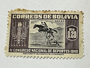  foreign stamp CORREOS DE BOLIVIA 0.20Bs