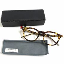 良品▼THOM BROWNE トムブラウン TB-403-B-TKT-49 マーブル柄 メガネ/アイウェア 度入り クリアブラウン 49□21-143 ケース・クロス付き_画像2