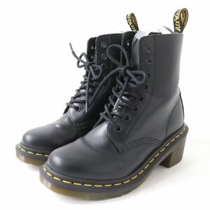 【ドンドン見直し】極美品☆Dr.Martens ドクターマーチン CLEMENCY クレメンシー 8ホール レースアップ レザー ブーツ 黒 UK3 レディース