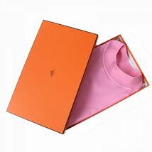 未使用品△正規品 HERMES エルメス 23SS Canoe カノエ シェーヌダンクル プリント ハイネック 半袖Tシャツ/カットソー ピンク 40 仏製 箱付_画像2