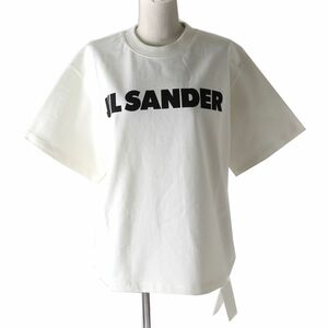 未使用品△正規品 JIL SANDER ジルサンダー 22AW J02GC0001 ロゴ入り オーバーサイズ 半袖 Tシャツ M ホワイト イタリア製 ユニセックス◎