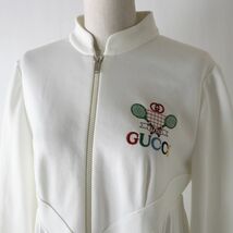 極美品◎正規品 イタリア製 GUCCI グッチ 19SS 573990 レディース テニスロゴエンブロイダリー プリーツ ドレス／ワンピース ホワイト 白 M_画像4