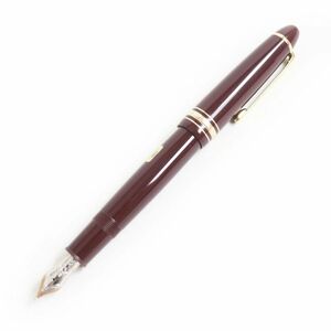 美品□MONTBLANC/モンブラン マイスターシュテュック ホワイトスター ペン先14K/OMニブ 万年筆 ボルドー×ゴールド ドイツ製 オススメ