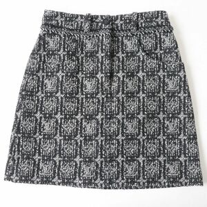  ultimate beautiful goods * regular goods LOUIS VUITTON Louis Vuitton 21AW monogram tweed trapezoid skirt black × gray 34 lady's Italy made 