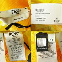 未使用品◎正規品 イタリア製 FENDI フェンディ 19AW FDA660 スカーフベルト付 Yellow Monogrammed Dress シースルー ロングワンピース 42_画像9
