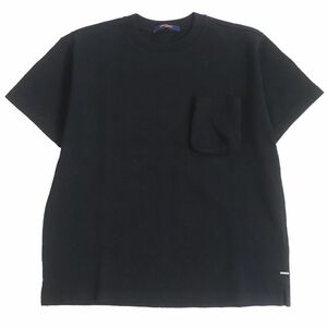 極美品□2022年製 LOUIS VUITTON/ルイヴィトン シグネチャー 3Dポケット コットン100％ 半袖 モノグラムTシャツ/カットソー 黒 M 伊製 正規