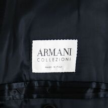 美品●ARMANI COLLEZIONI アルマーニコレッツィオーニ ウール100％ チェスターコート/ロングコート 黒 希少大きめサイズ60 伊製 正規品_画像6