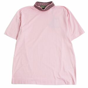 未使用品□22SS フェンディ×ヴェルサーチ FENDACE FY1088 ズッカ FFロゴ モックネック 半袖Tシャツ/カットソー ピンク XL イタリア製 正規