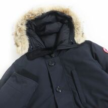 良品□CANADA GOOSE/カナダグース 3438JM JASPER/ジャスパー ファーフーデッド WZIP ダウンジャケット/コート ネイビー XS カナダ製 正規品_画像2