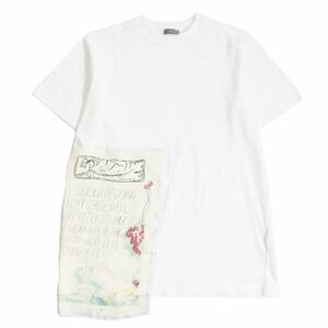 極美品□19AW DIOR ディオール オム×レイモンド・ペティボン 943J609G0554 シルクパッチ 半袖Tシャツ/カットソー ホワイト M 伊製 正規品