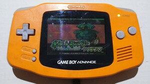 【動作確認済】任天堂 GBA ゲームボーイアドバンス オレンジ ポケモン サファイアとACアダプター付き