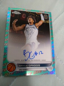 2022-23 TOPPS chrome Overtime Elite Base Auto AQUA REFRACTOR BRYCE GRIGGS 92/99 99枚限定