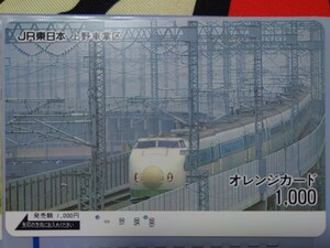 JR東日本上野車掌区　新幹線　オレンジカード（使用済）