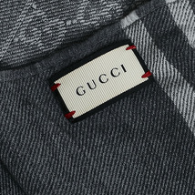 グッチ GG柄 マフラー グレー ウール レディース GUCCI 【中古】_画像5