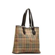 バーバリー ノバチェック シャドーホース ハンドバッグ ベージュ PVC レザー レディース BURBERRY 【中古】_画像2