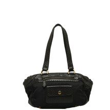 プラダ ハンドバッグ BR2007 ブラウン ナイロン レザー レディース PRADA 【中古】_画像1