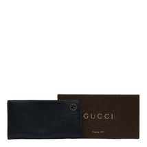 グッチ インターロッキングG L字ファスナー 長財布 308787 ネイビー レザー レディース GUCCI 【中古】_画像9