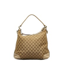 グッチ GGキャンバス ハンドバッグ ショルダーバッグ 2WAY 326514 ベージュ キャンバス レザー レディース GUCCI 【中古】_画像2