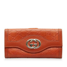 グッチ GGシマ 長財布 282426 ブラウン ゴールド レザー レディース GUCCI 【中古】_画像1