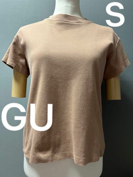 GU ジーユー　ブラウン　無地　半袖　Tシャツ