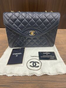 シャネル　マトラッセ　Wチェーン　ショルダーバッグ　3045502　真贋鑑定済み　ラムスキン ココマーク レザー CHANEL シングルフラッペ