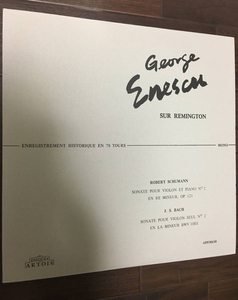 美品　George Enescu / Sur Remington / Schuman - Sonata For Violin and Piano No.2 / Bach - Sonata For Solo Violin No.2