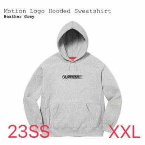 新品未使用 希少XXL 23SS Supreme Motion Logo Hooded Sweatshirt モーションロゴ スウェット パーカー ヘザーグレー