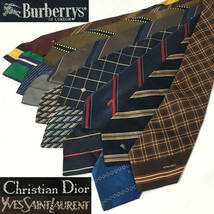 KI25/9　ハイブランド ネクタイ まとめて15本 YSL YvesSaintLaurent Burberrys dunhill Christian Dior 他 ストライプ ビジネス■_画像1