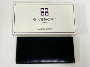 管111481 未使用品 GIVENCHY ジバンシイ ロゴ レザー 長財布 札入れ ブラック カラー 外箱 付き ウォレット 財布