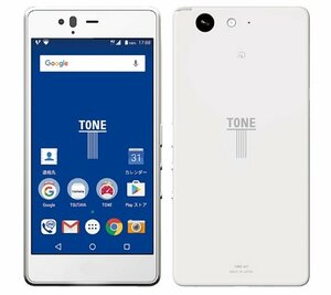 SIMフリー スマホ 本体 白ロム 富士通 TONE ｍ17 ホワイト トーンモバイル 格安SIM使用可 箱あり 充電ケーブル付き★送料無料★新品未使用