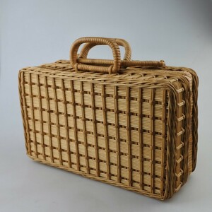 [ Vintage * Showa Retro ] Mini rattan . basket trunk 