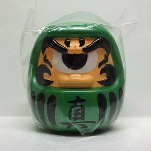 ☆リアルヘッド フォーチュンだるま（緑メタリック／黒文字）真頭玩具　ソフビ　sofubi　REAL HEAD