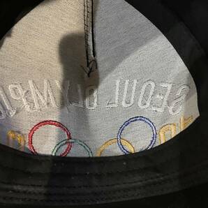 1988 韓国 ソウル オリンピック コットン スナップバック 黒 国際 ビンテージ キャップ 帽子 ワールド 記念 アメリカン スタイル 古着の画像7