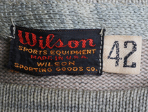 40's ★ Wilson ウィルソン ボートネック レタード ワッペン ウール ニット セーター ( メンズ 男性 42 ) 40年代 ビンテージ 古着 USED_画像3